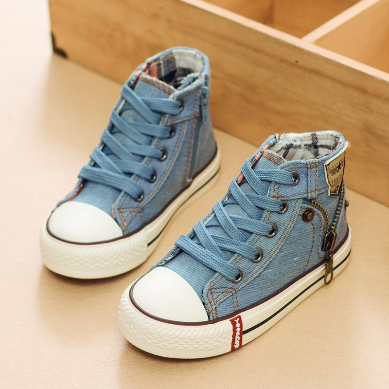 Children Casual Shoes Boys/Girls Sport Shoes Breathable Denim Sneakers Kids Canvas Shoes Baby Boots