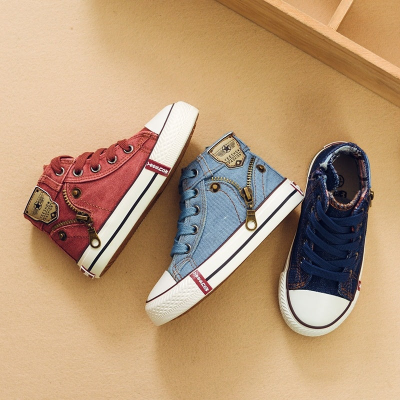 Children Casual Shoes Boys/Girls Sport Shoes Breathable Denim Sneakers Kids Canvas Shoes Baby Boots