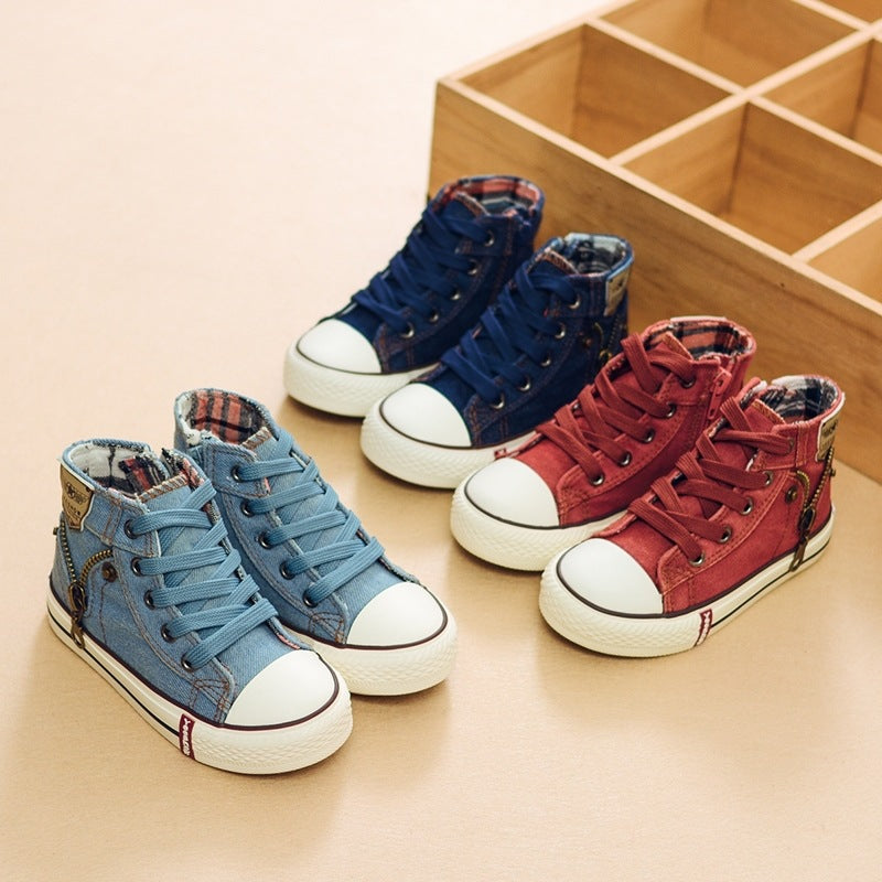 Children Casual Shoes Boys/Girls Sport Shoes Breathable Denim Sneakers Kids Canvas Shoes Baby Boots