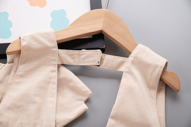 T-shirt Suspender Shorts Two-piece Set